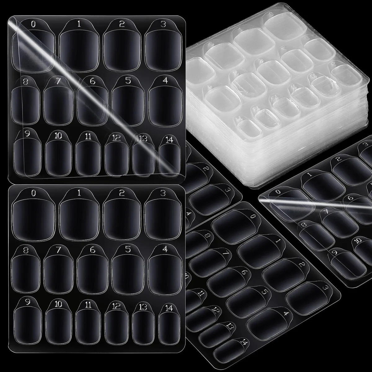  Teenitor 600pcs Press-On Nail Adhesive Tabs 15 Sizes 0.3mm — product photo