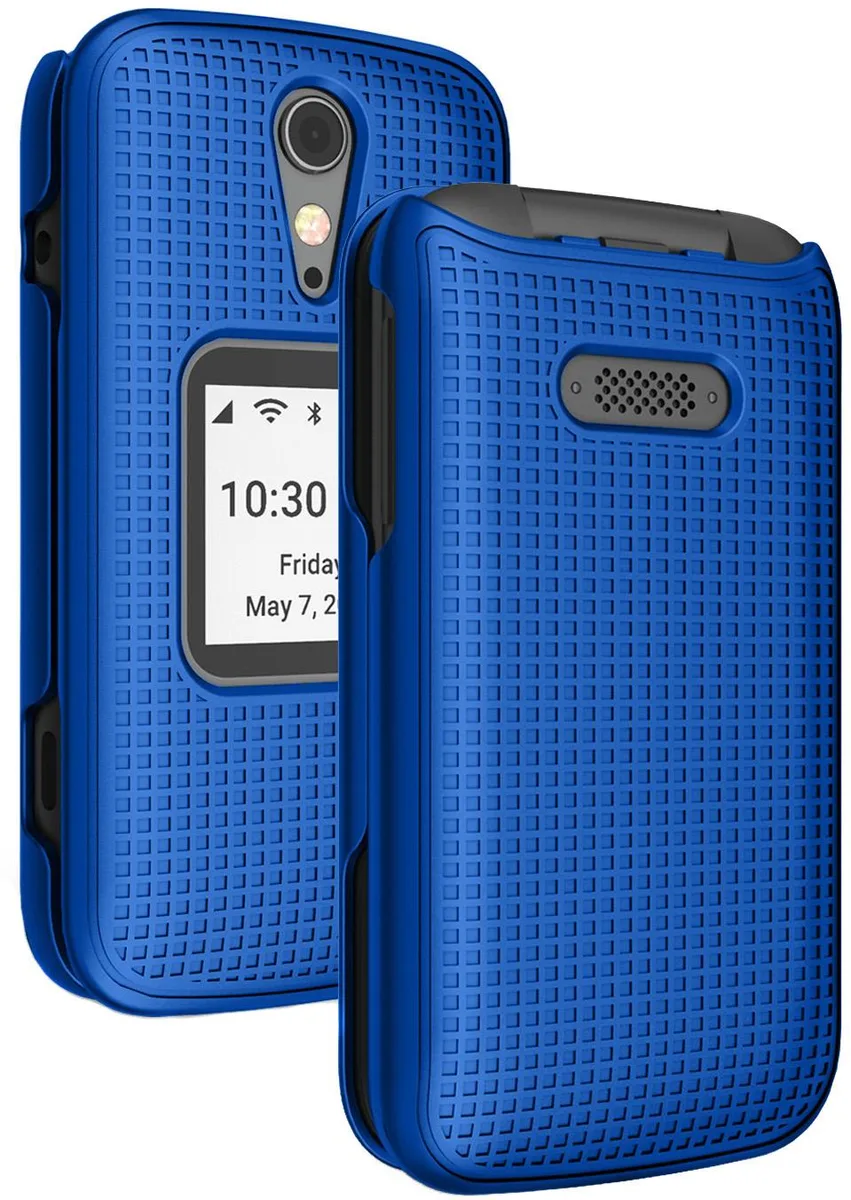 Nakedcellphone Nakedcellphone Grid Case Snap-On Cover Cobalt Blue for Jitterbug Flip 2 — product photo