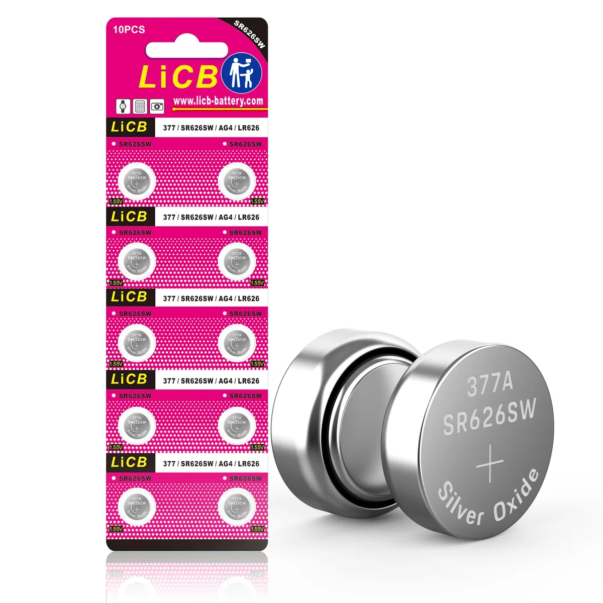 No Sew No Sew SR626SW 377 1.55V button cell battery 10 pack — product photo