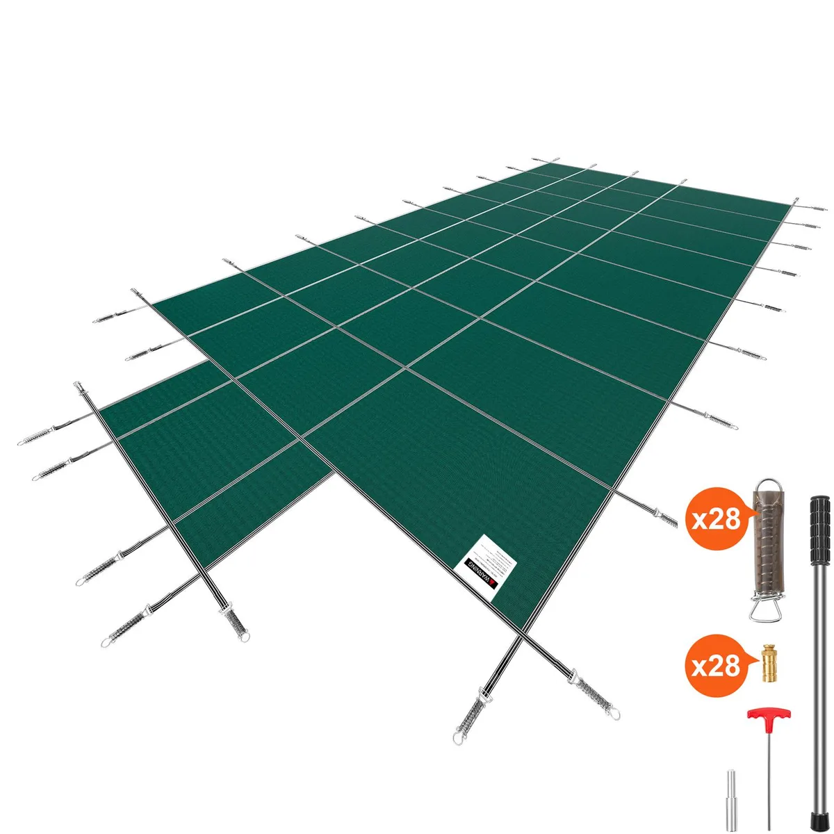 VEVOR VEVOR Pool Safety Cover 16x32ft Rectangle Inground with 4x10ft Center End Step Green — product photo