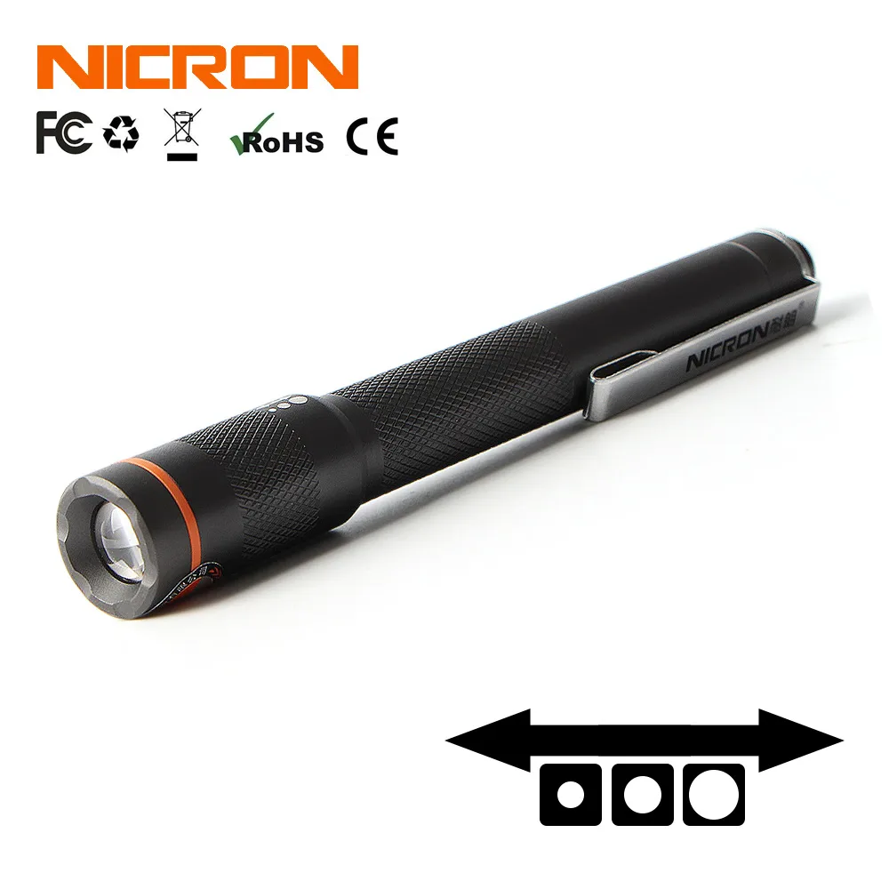 NICRON NICRON B22 Mini Flashlight 120LM 61M IP65 1W 2xAAA Navy — product photo