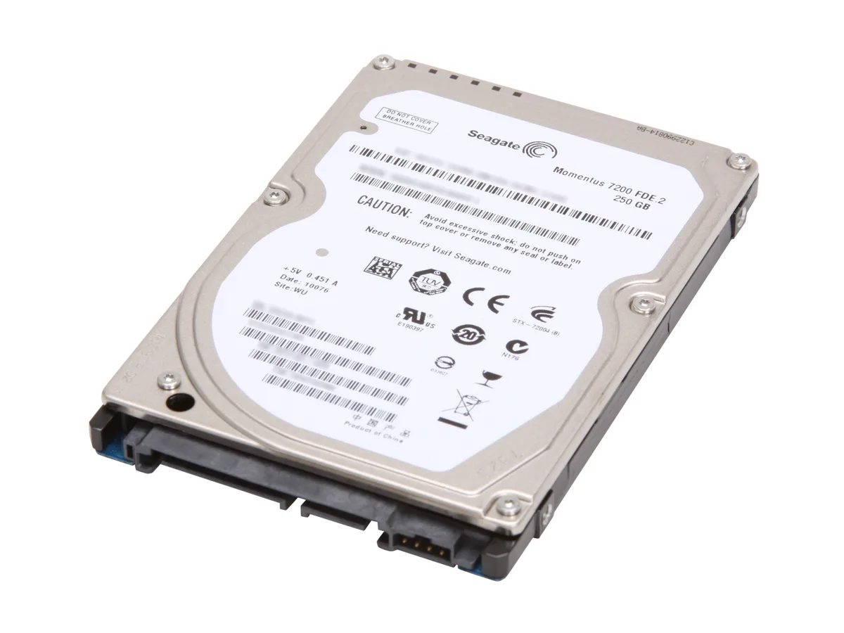Seagate Seagate Momentus 7200 FDE.2 ST9250411AS 250GB 7200 RPM 16MB Cache SATA 3.0Gb/s 2.5" laptop hard drive — product photo
