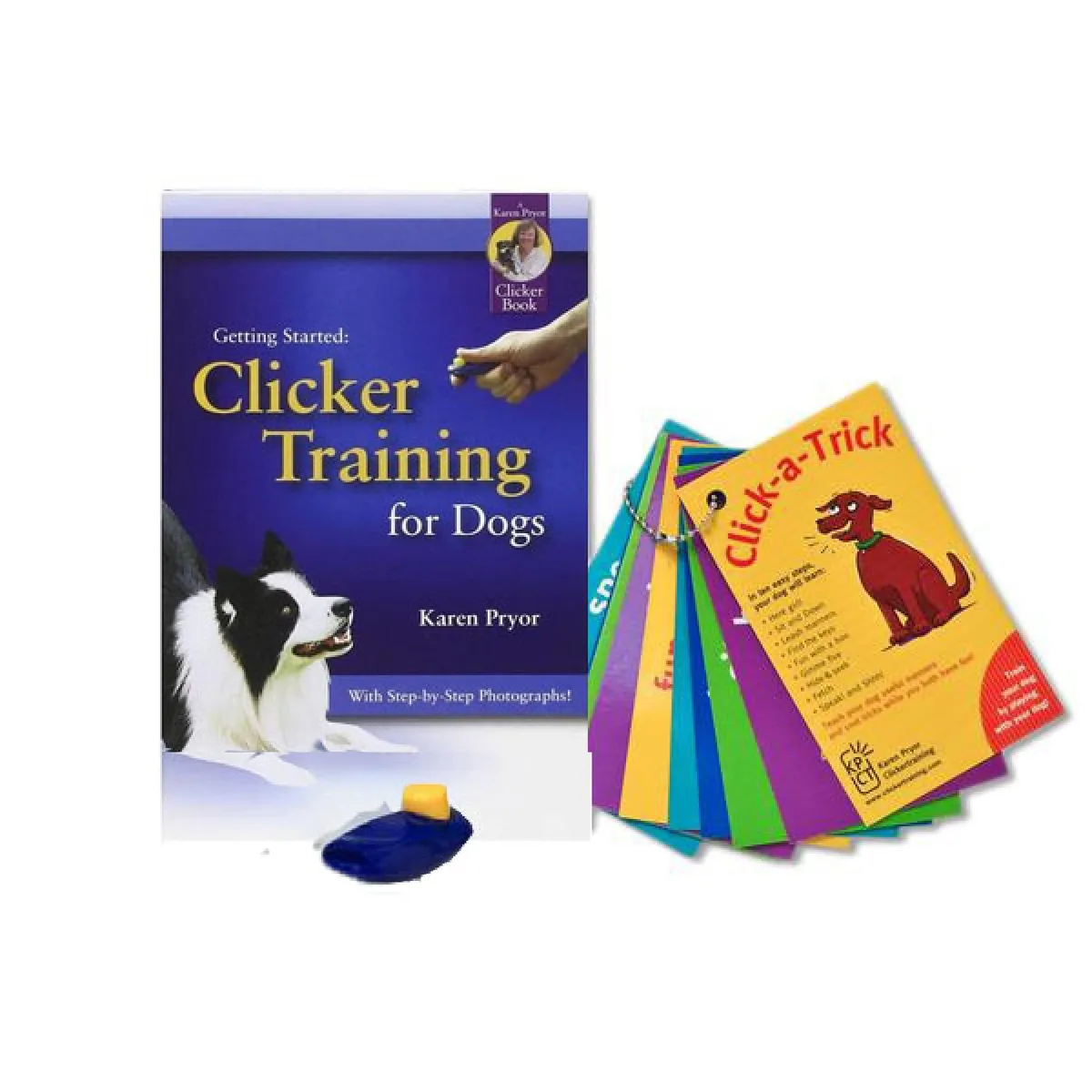 Blue clicker training kit for dogs in boxed packaging