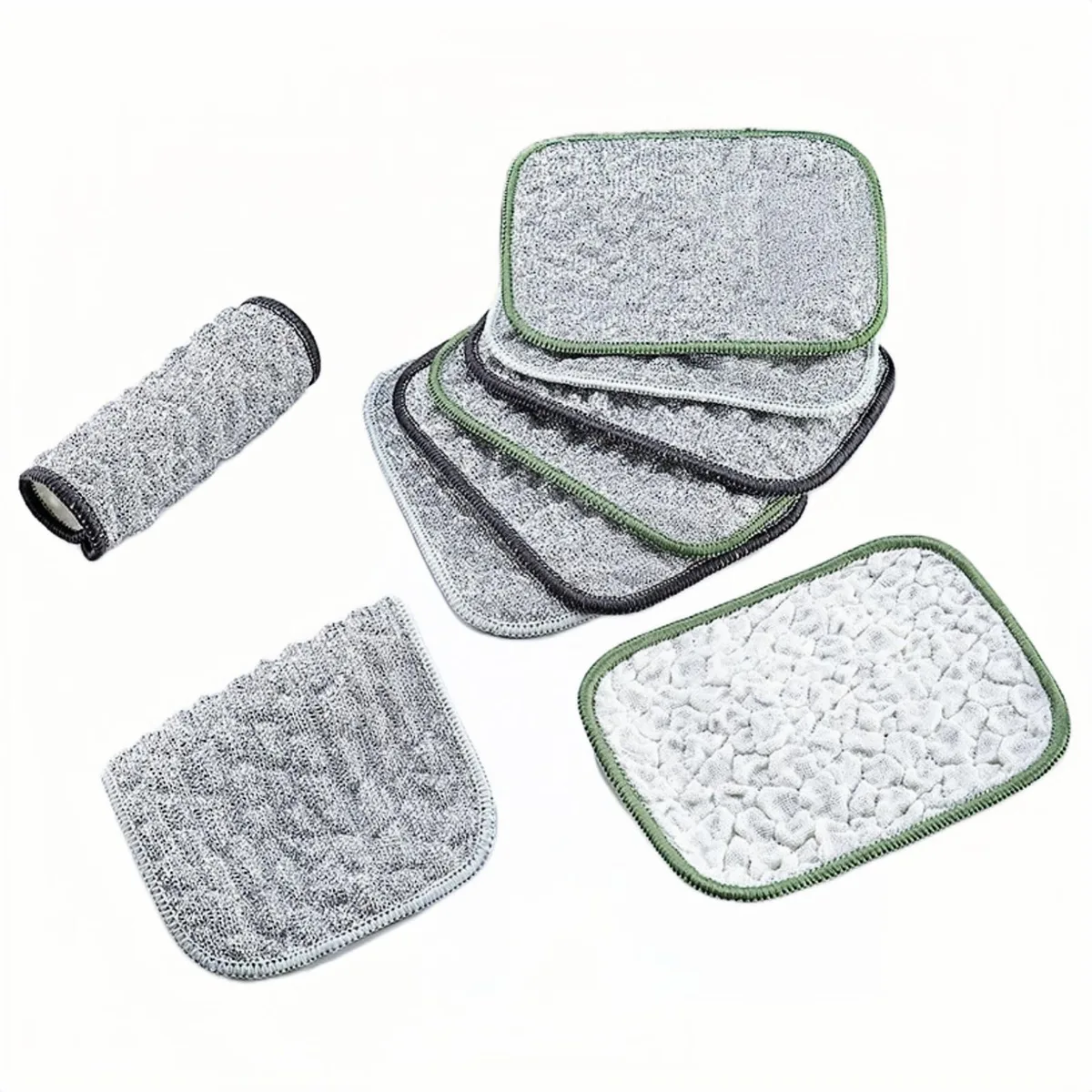 Pack of ten silver dual-sided cleaning cloths 12x16cm