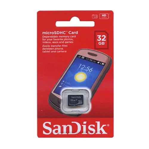 SanDisk SanDisk SDSDQM-032G-B35 CUW 32GB microSDHC Class 4 memory card — product photo