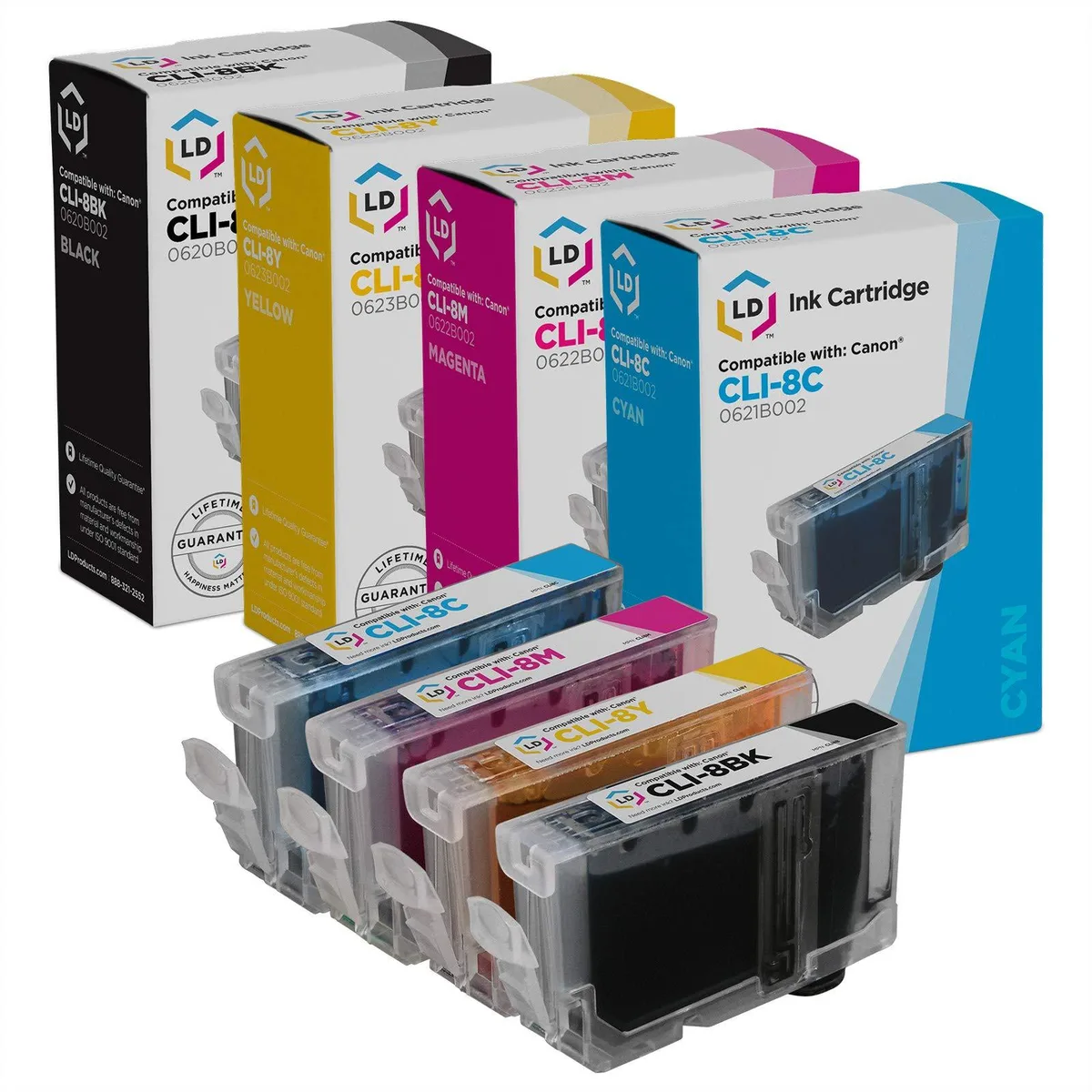 LD Products LD Products CLI8 4-Pack Ink Cartridge Black Cyan Magenta Yellow 650 Pages — product photo