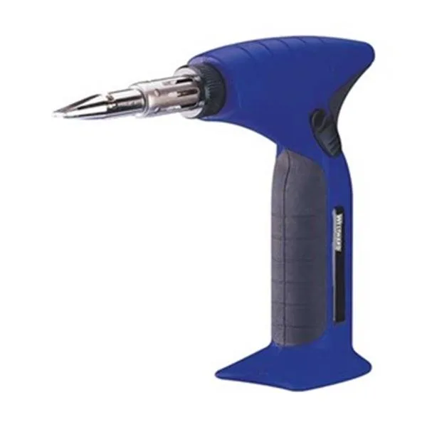 Butane soldering iron with chisel tip and adjustable flame
