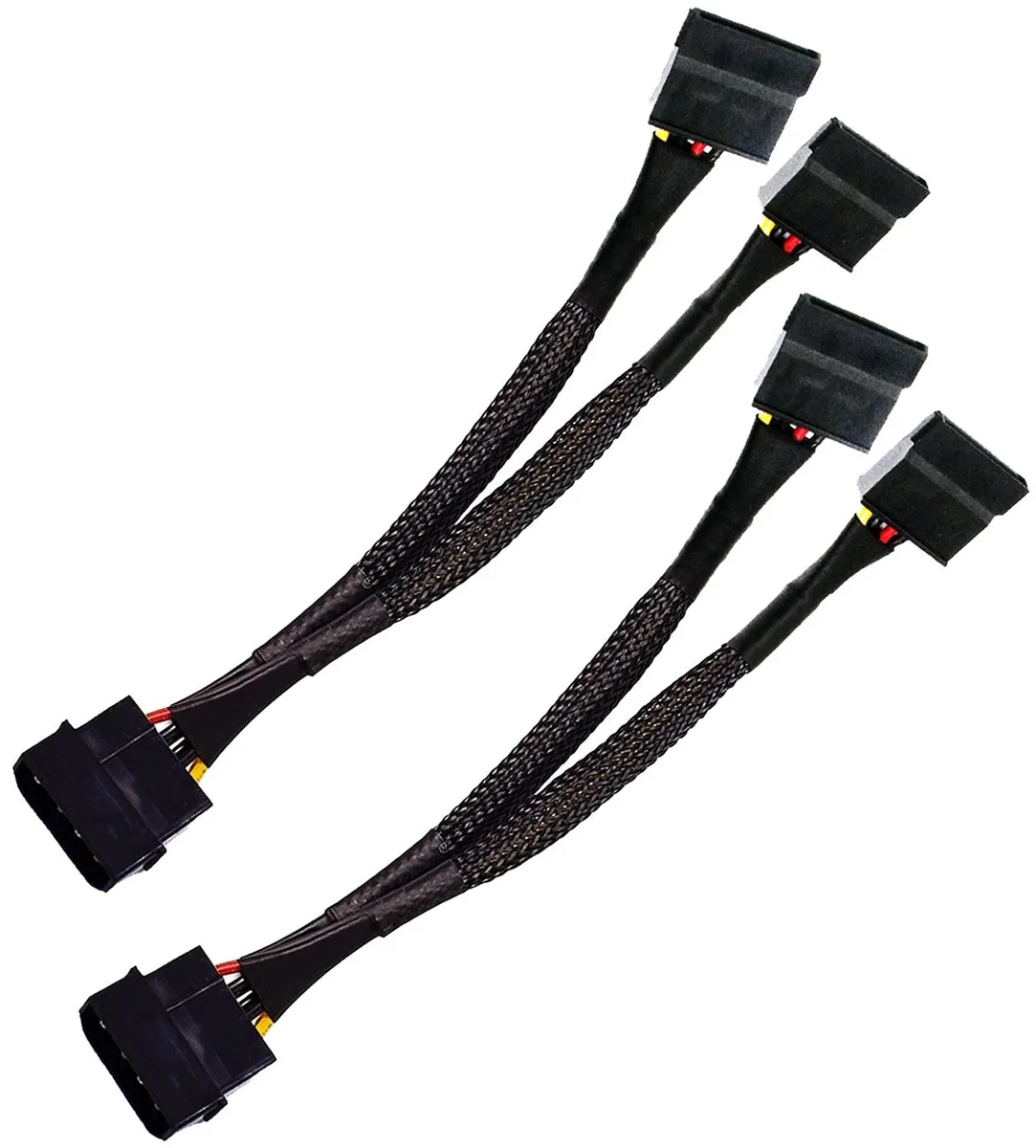 Vszerda Vszerda Molex 4-pin to dual SATA 15-pin power splitter cable 8 in 2-pack — product photo