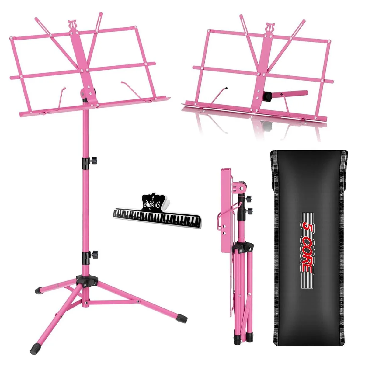 5 Core 5 Core MUS FLD PNK Music Stand Pink 25-52in 8lb 2.3lb — product photo