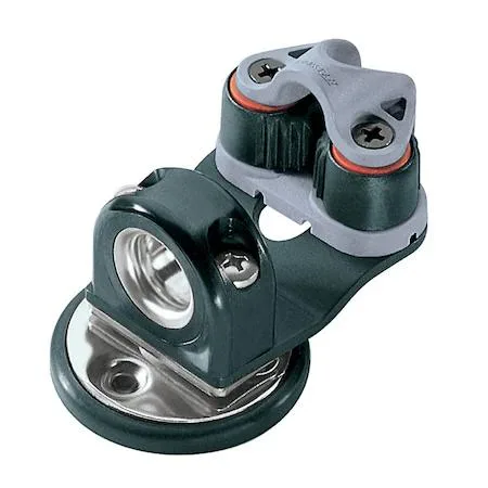 Transparent alloy and stainless steel swivel cleat fairlead with T-cleat and fairlead arms, 360 rotation