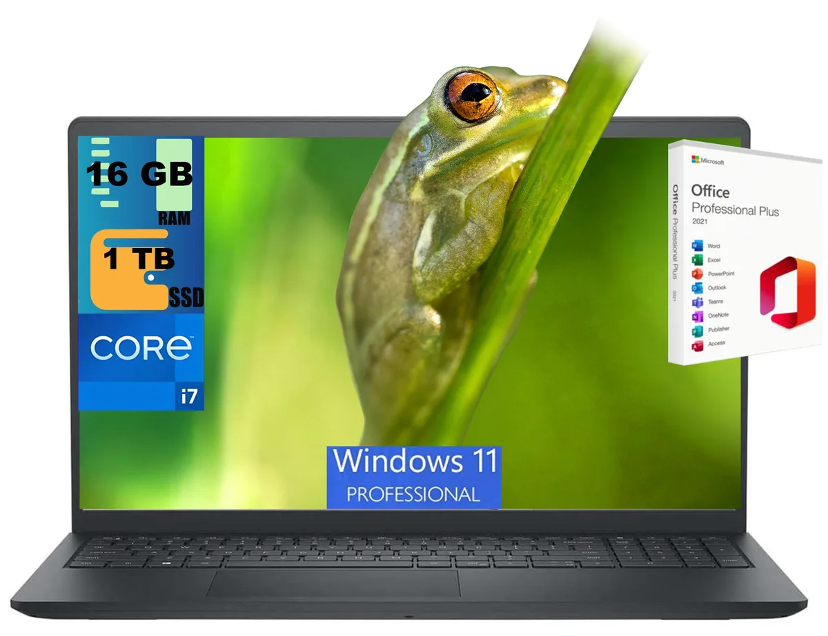 DELL DELL Inspiron 15 laptop i7-1355U 10-core 16GB 1TB PCIe SSD 15.6" FHD Touchscreen UHD WiFi6 Pro Office 2021 — product photo