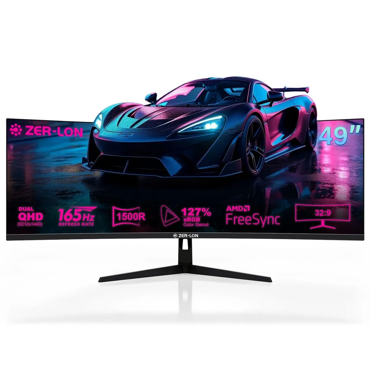ZER LON ZER LON PD22490W 49" Curved Gaming Monitor 165Hz 5120x1440 — product photo