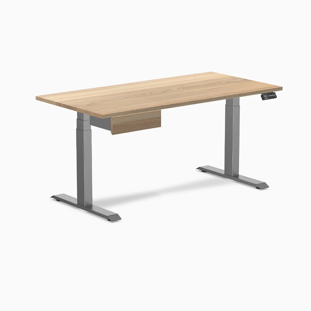 Desky Desky Dual Hardwood Standing Desk With Drawer White Ash 60 x 30 in Space Gray — product photo