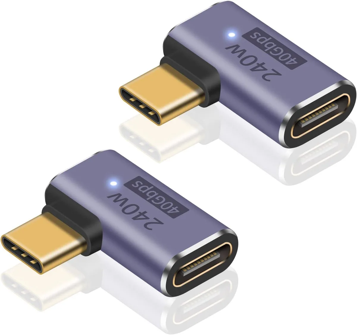 Brainwavz Brainwavz USB C Right Angle Adapter 240W PD Thunderbolt 4 8K@60Hz 2-Pack — product photo