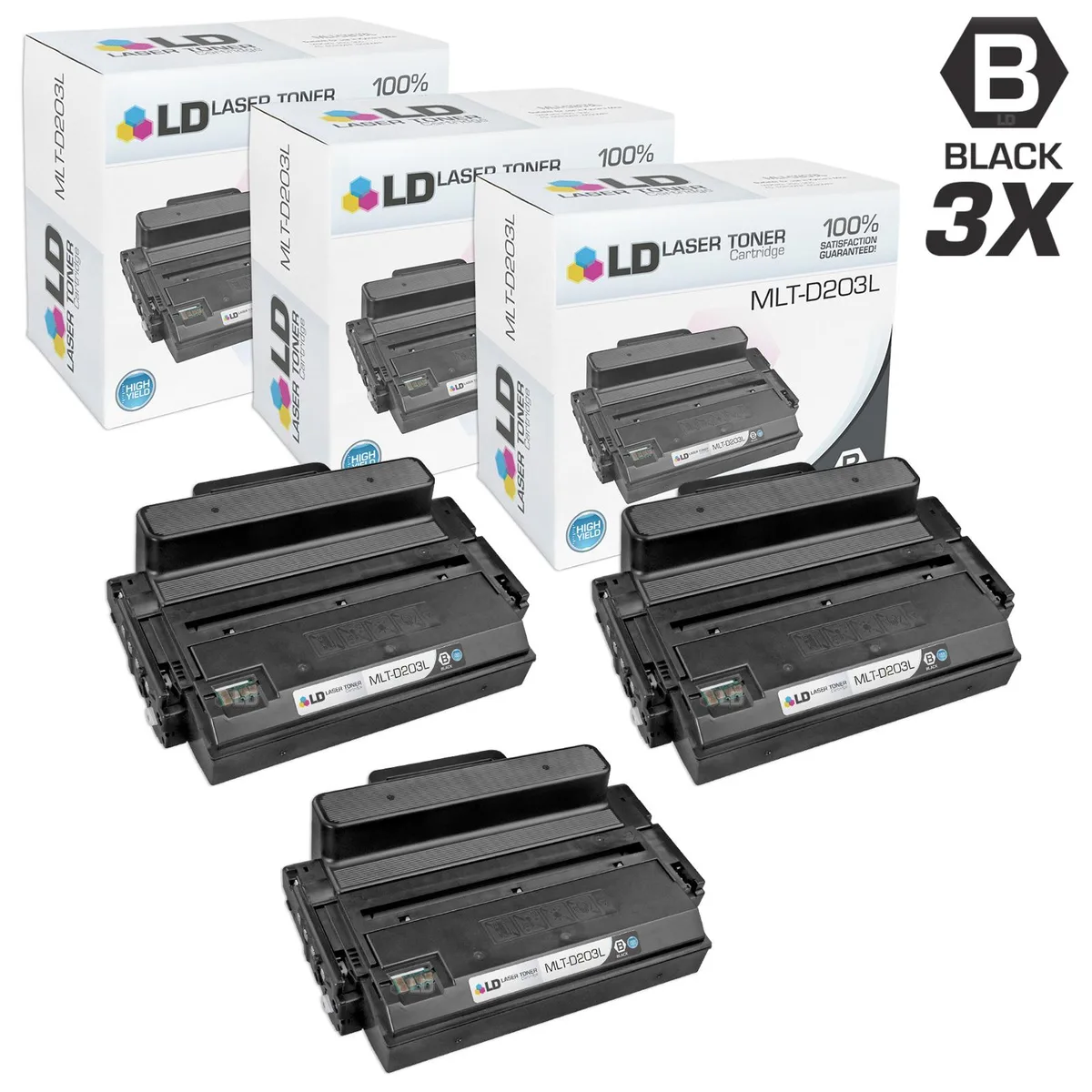 LD Products LD Products MLT-D203L High Yield Black Toner Cartridge 3 Pack — product photo