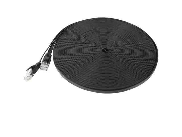 ETopSell ETopSell Cat 6 Flat Ethernet Patch Cable 30 m 98 ft Black — product photo