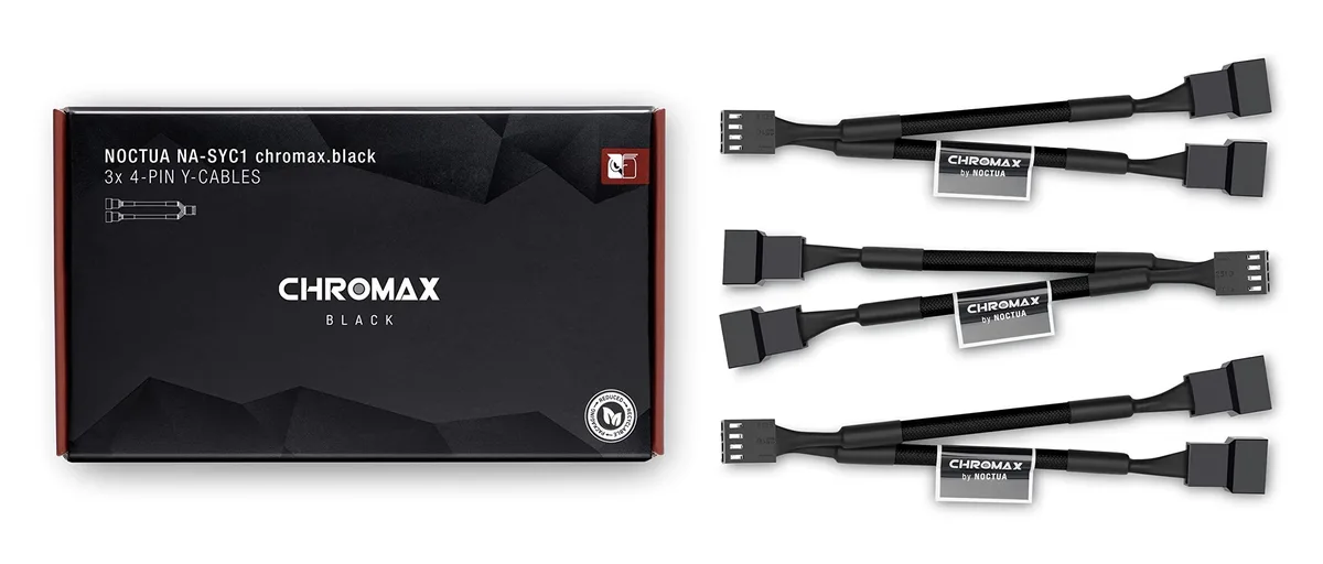  NA-SYC1 chromax.Black 4 Pin Y-Cables for PC Fans (Black) internal power cable — product photo