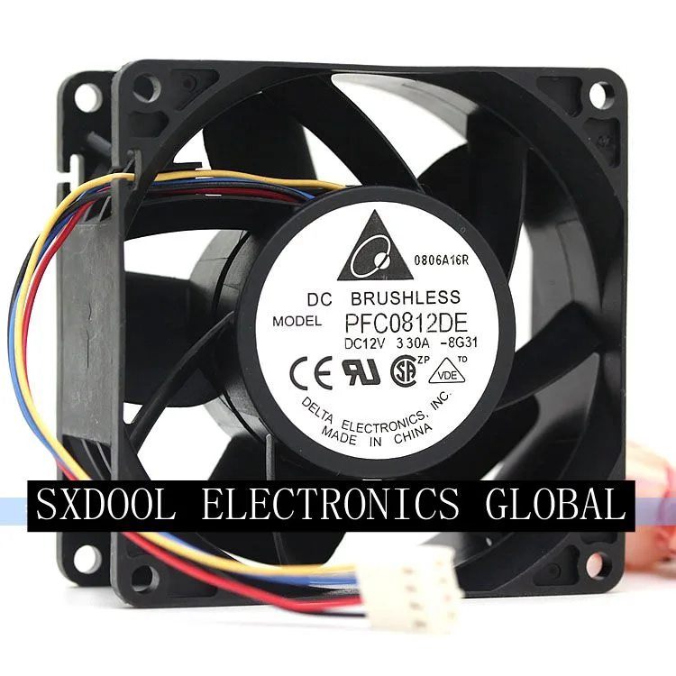 SXDOOL SXDOOL PFC0812DE 80mm 12V 3.30A 4-pin case fan — product photo