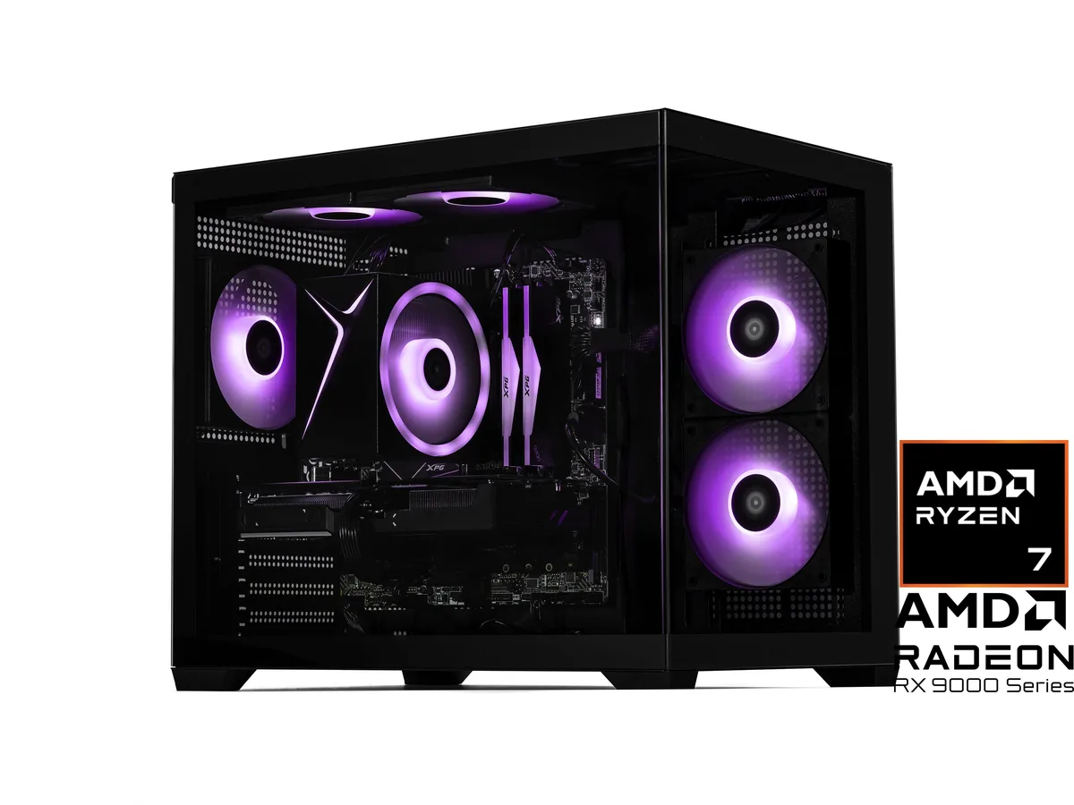 STORMCRAFT STORMCRAFT SIRIUS SI77000CC-96BN1 Gaming PC Ryzen 7 7700 Radeon RX 9060 XT 16GB 32GB DDR5 6000MHz 2TB NVMe — product photo