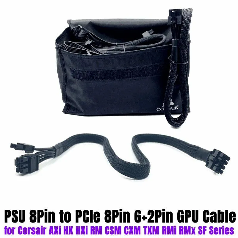 YEPLOOK YEPLOOK 8Pin to PCIe 6+2P GPU power cable sleeved for Corsair CX430 CX450 CX500 CX600 CX650 CX750 Bronze — product photo