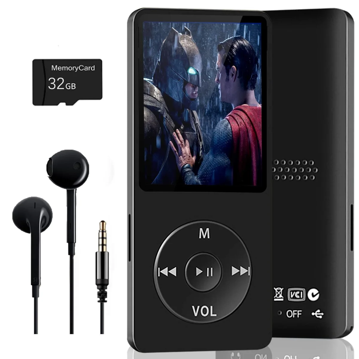  Aigital Bluetooth 4.2 MP3 Player 32 GB Black 1.88 in — product photo