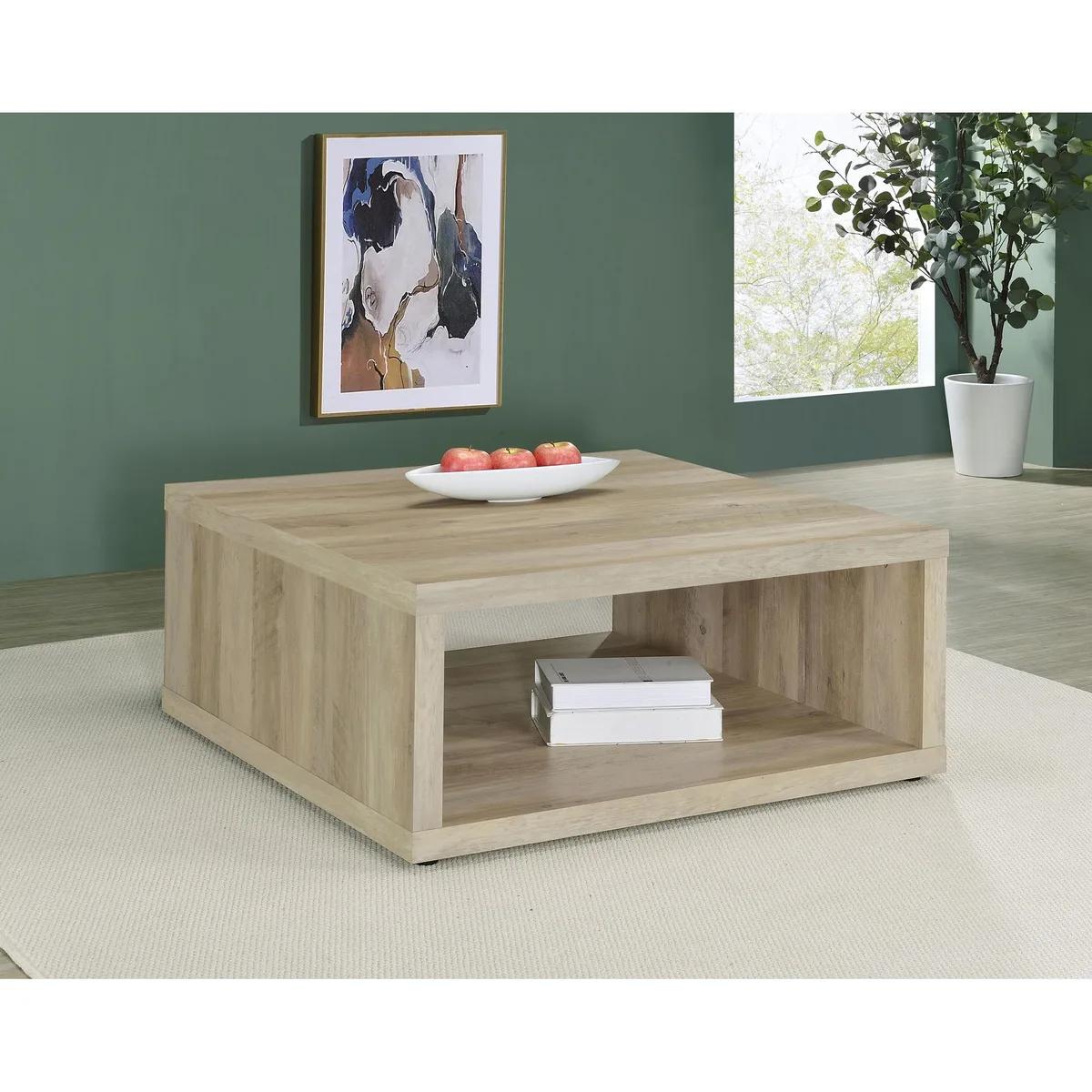 tuphen tuphen Flint Distressed Pine Square Engineered Wood Occasional Table — product photo