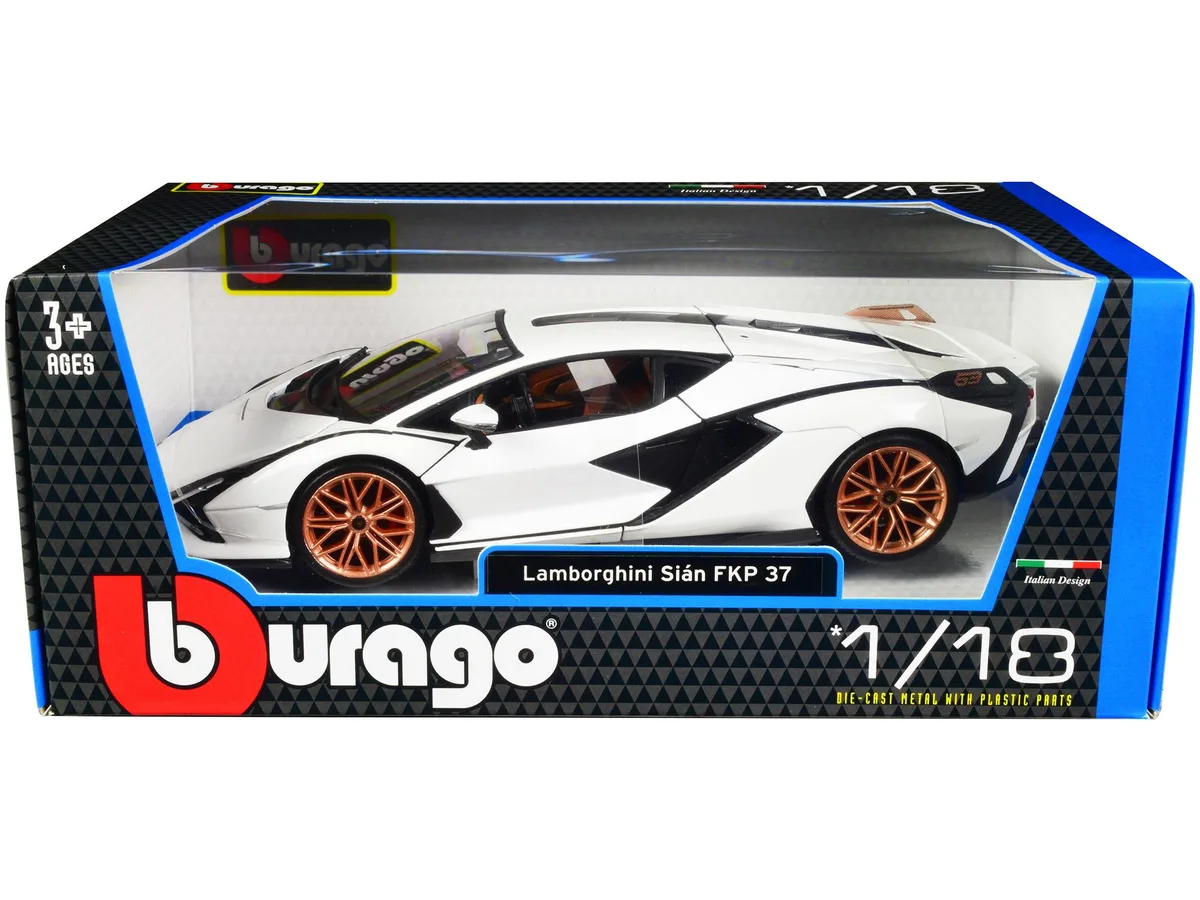 BBURAGO BBURAGO Lamborghini Sian FKP 37 White Copper Wheels 1/18 Diecast — product photo
