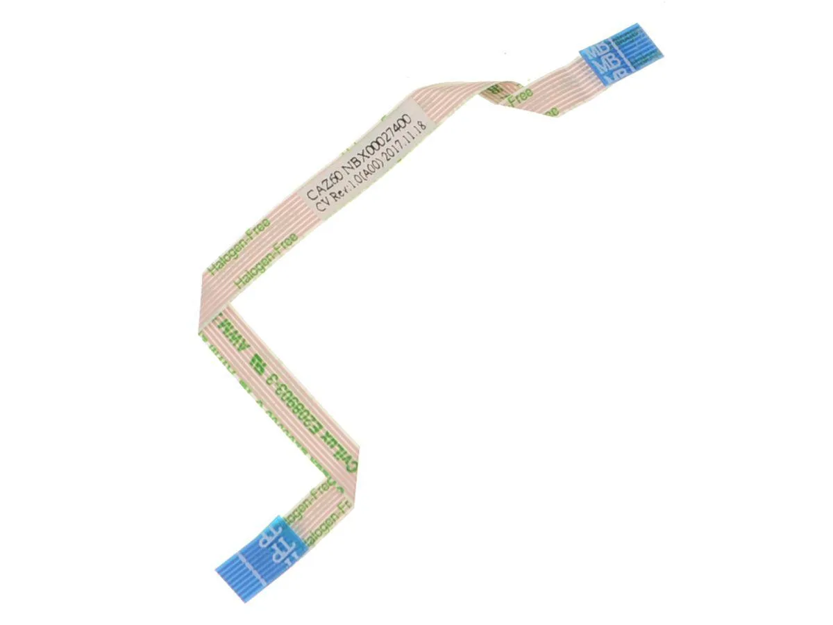 Flat beige ribbon cable with connectors at both ends