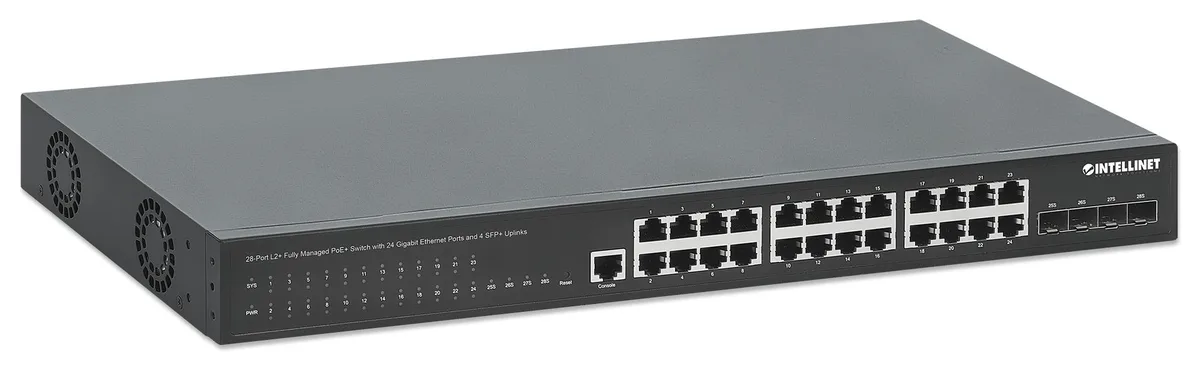 Intellinet Network Solutions Intellinet Network Solutions IPS-28GM04-10G-370W 28-Port Managed PoE+ Switch — product photo