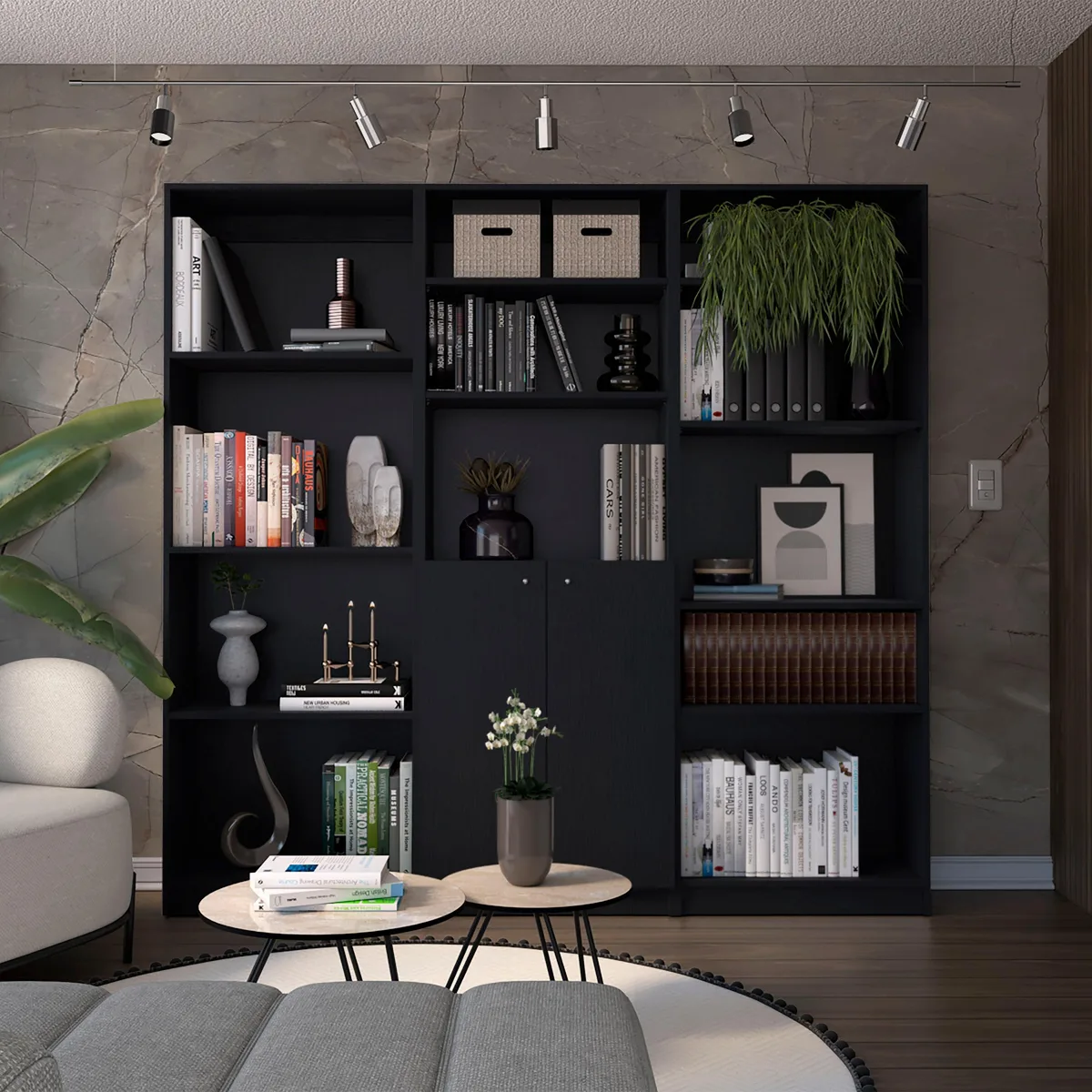 FM FURNITURE FM FURNITURE Oracle 3 Piece Bookcase Set Black C9-ECHW — product photo