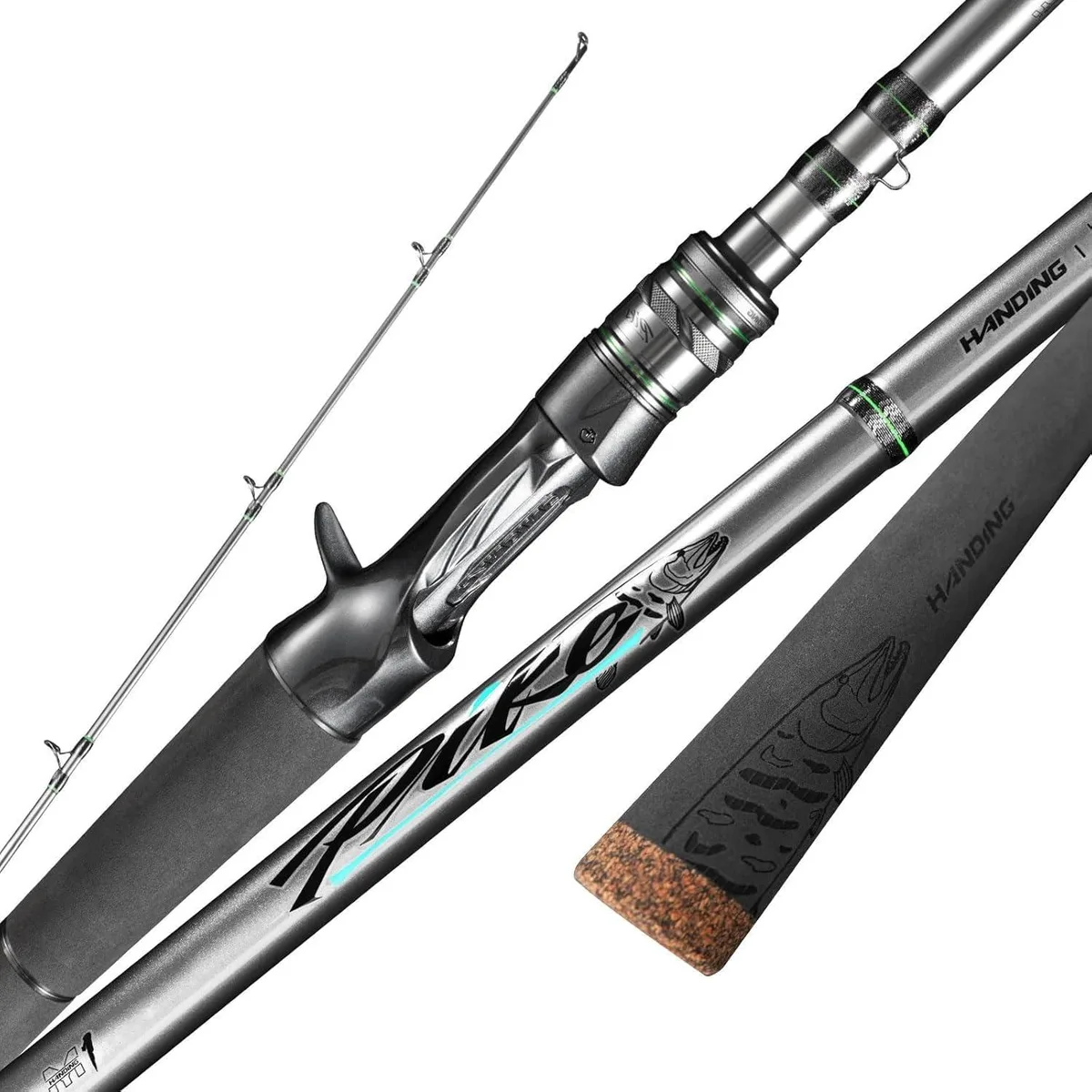  HANDING M1PIKEC762H Musky Casting Rod 7'6" 2-Piece 15-35 LB 30T+24T Carbon — product photo
