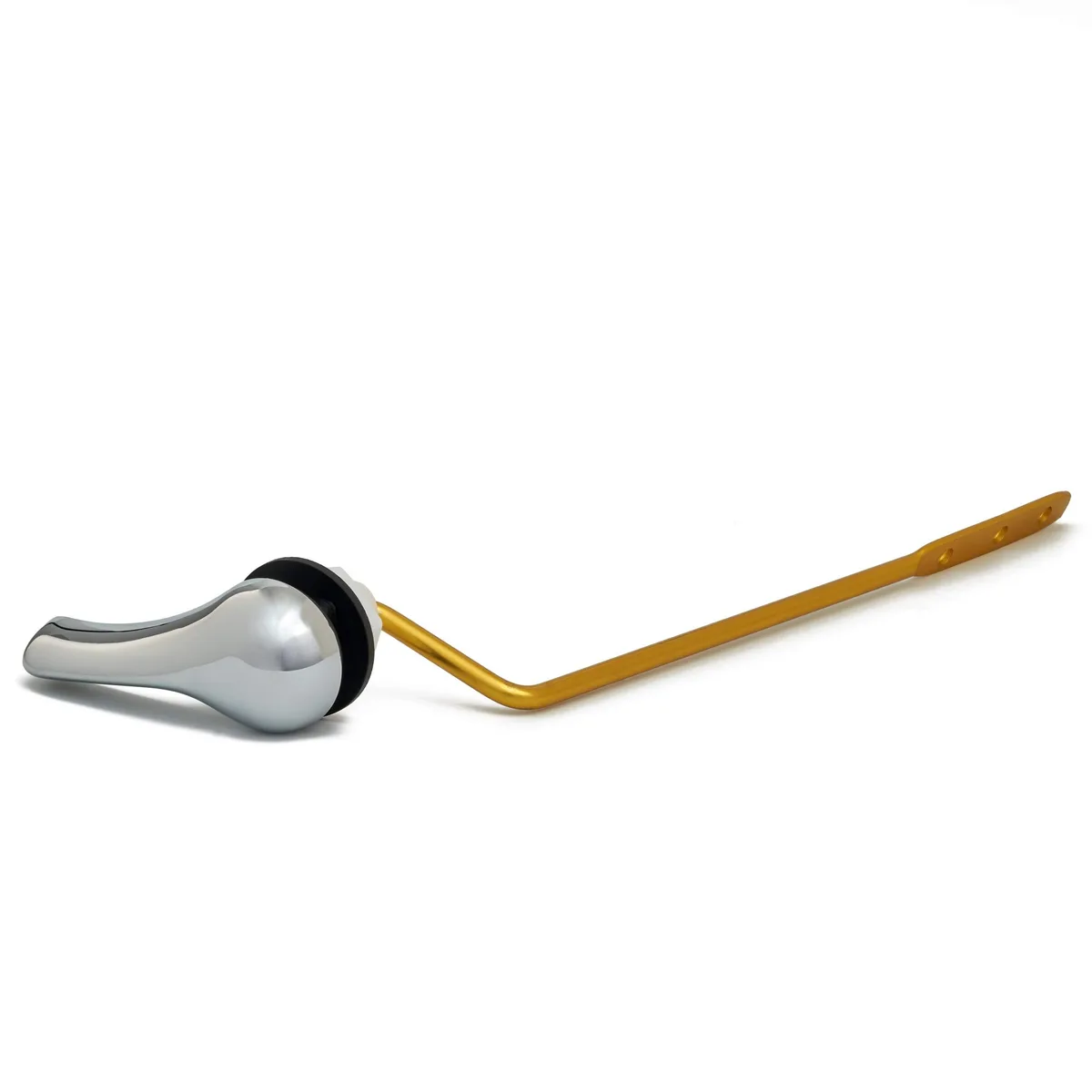 Chrome side-mount toilet flush lever with 8-inch rod