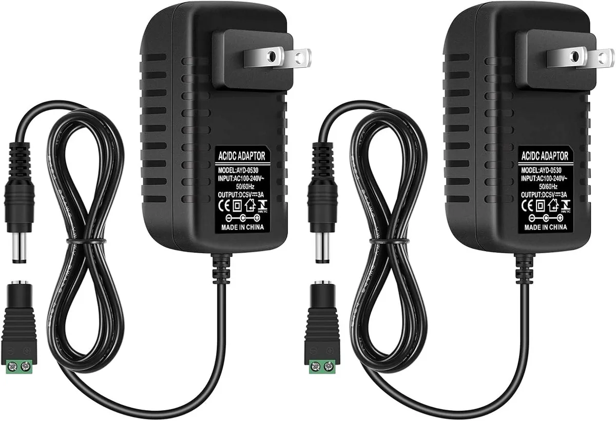 BASEUS BASEUS 5V 3A 15W AC Adapter 5.5/2.1mm 2 Pack — product photo