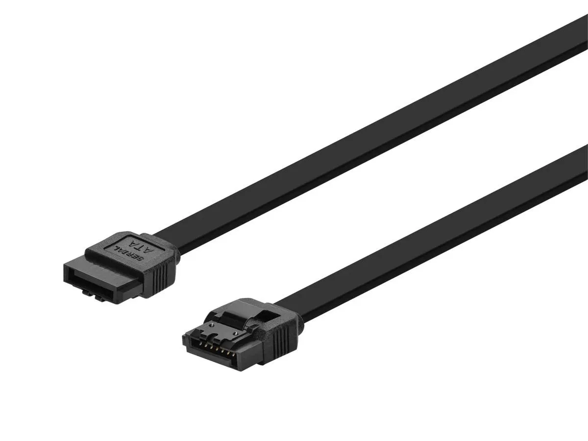 Monoprice Inc. Monoprice 108778 18-inch SATA III 6.0 Gbps cable w/locking latch black — product photo