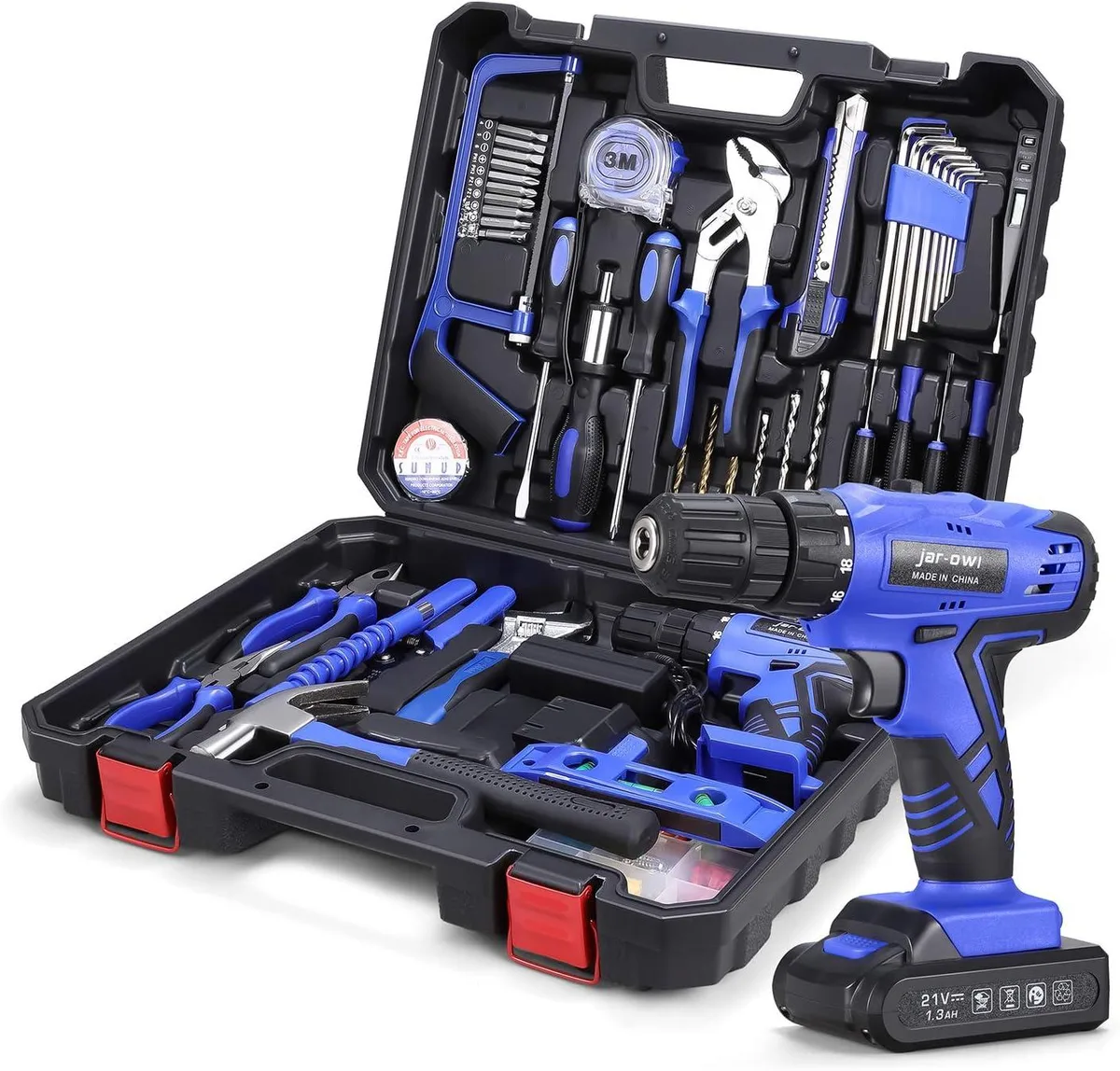 BFKK BFKK 112 Piece Power Tool Combo Kit with 21V Cordless Drill Blue — product photo