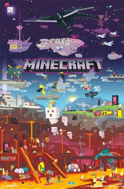 Minecraft World Beyond poster print 22 by 34 inches on heavy stock paper