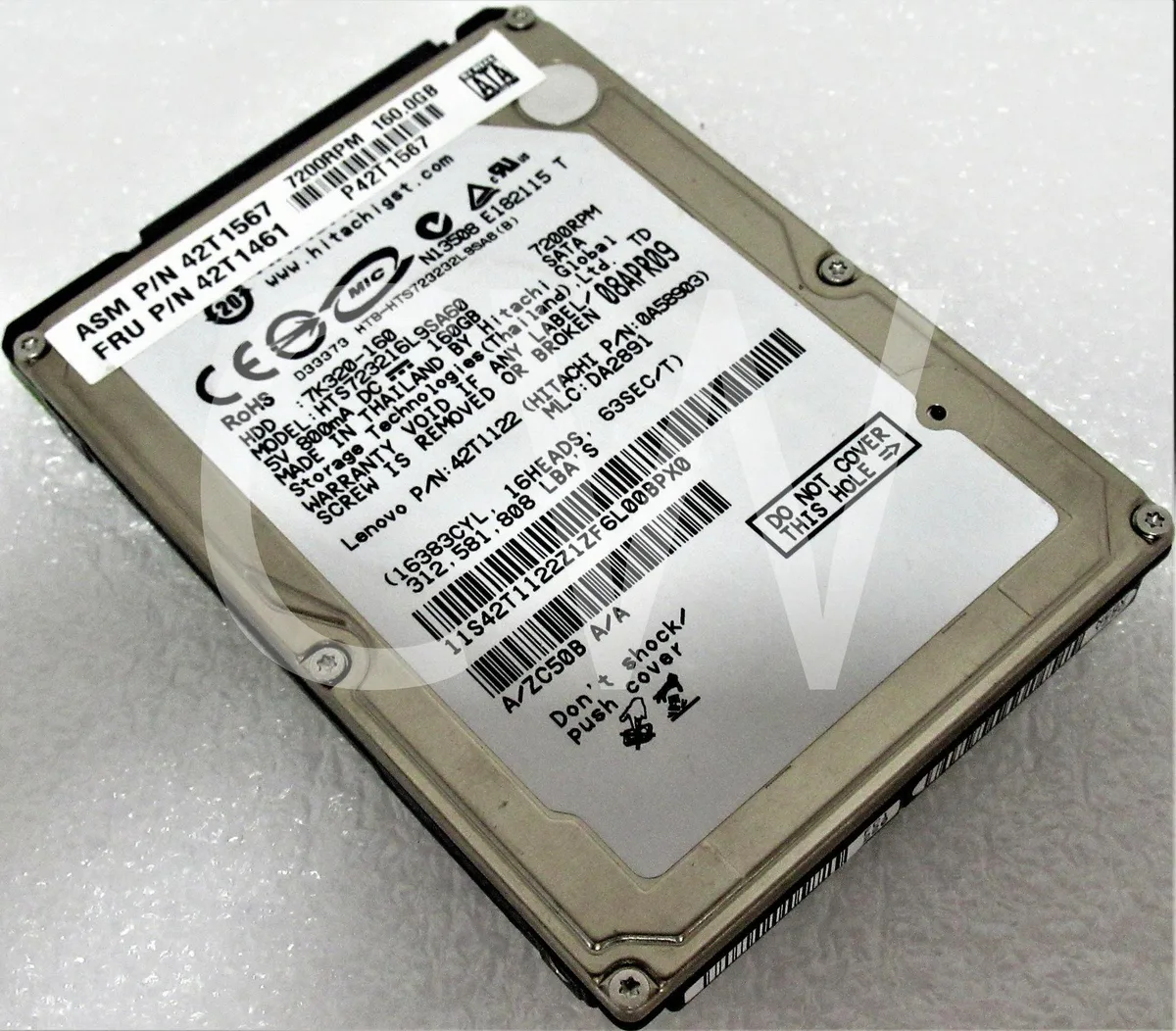 HGST HGST HTS723216L9SA60 160GB 7200RPM 16MB 2.5" SATA internal hard drive — product photo