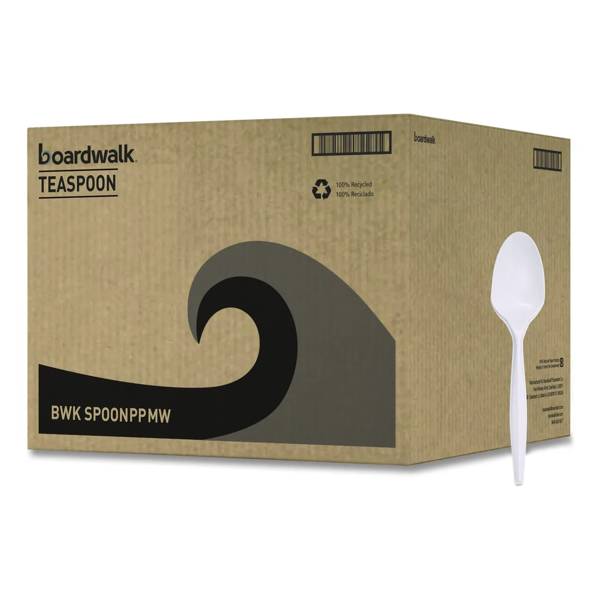 White plastic mediumweight spoon 5.31 inches long