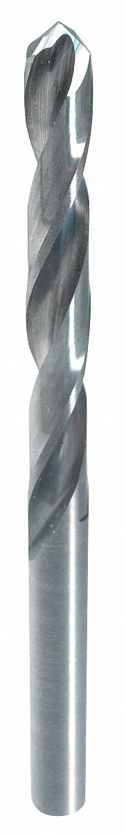 Small bright 1/8 inch carbide jobber drill bit with 118 degree point