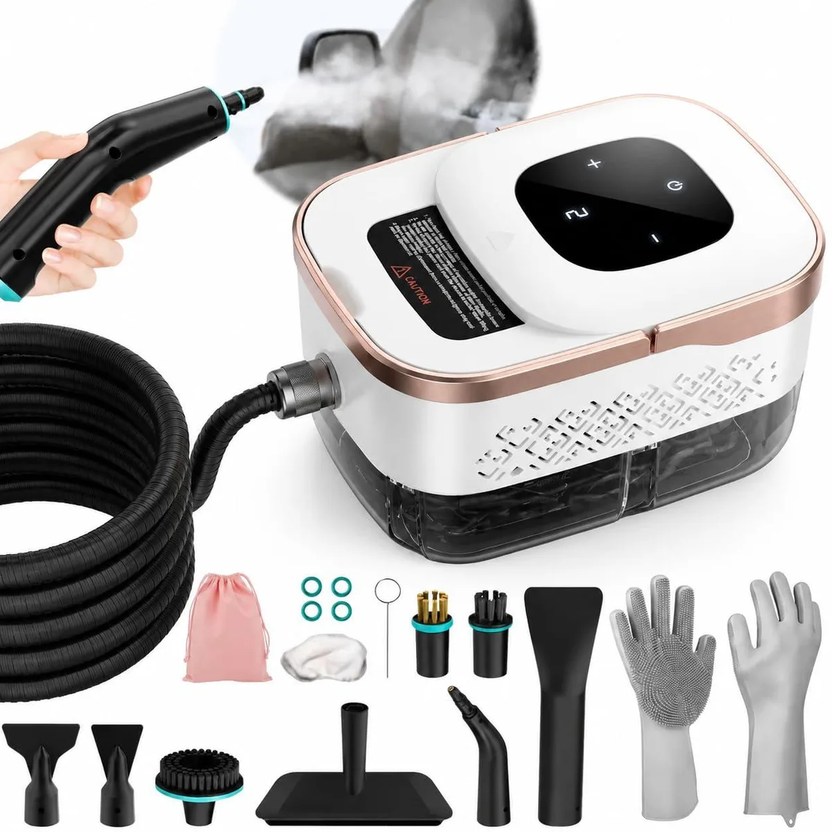  Hamilton Beach ZQJ-W1500 steamer, 800 W, 42 oz tank, 11 accessories — product photo