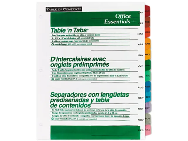 Avery Avery 11679 12-Tab Monthly Dividers 11 x 8.5 card filing — product photo