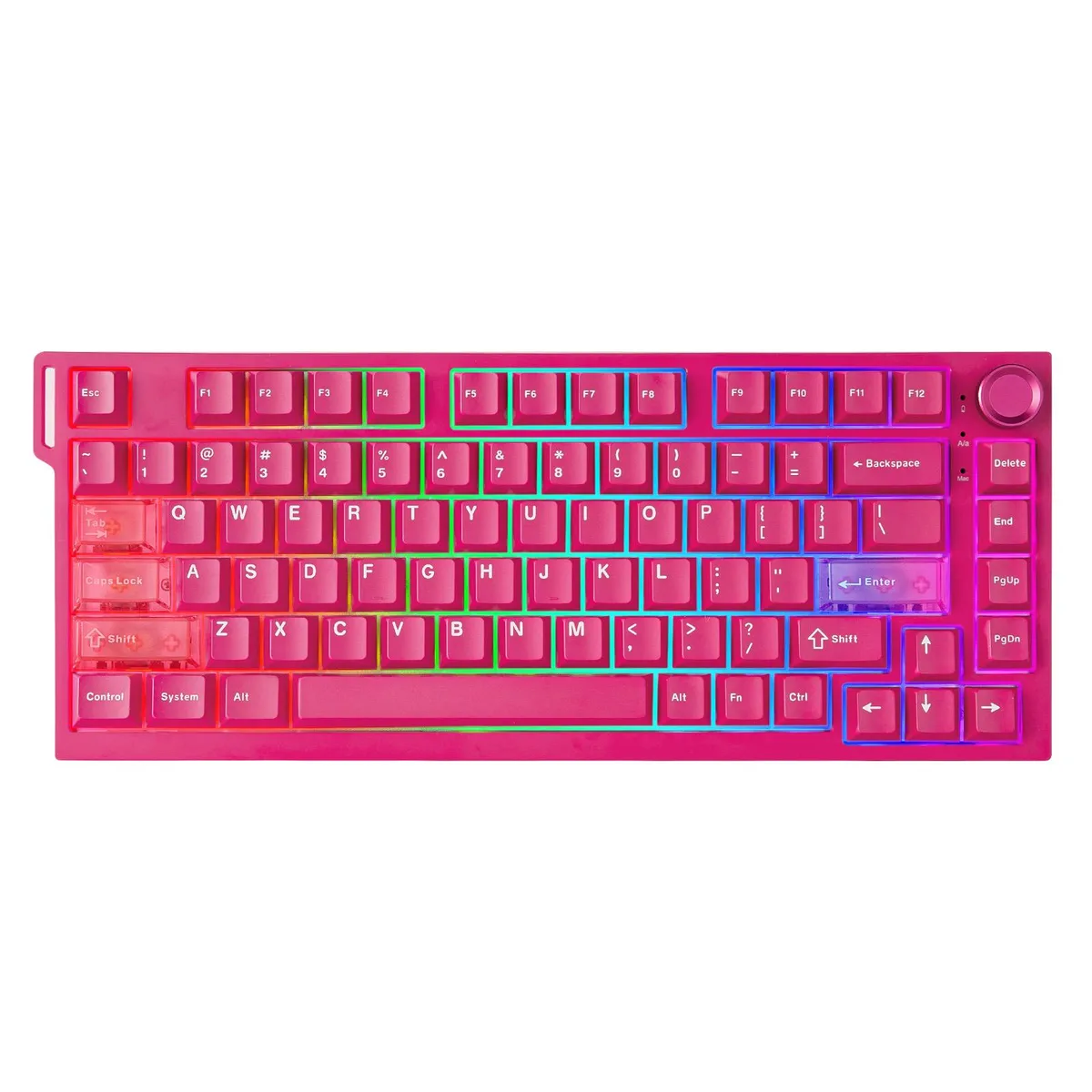 YUNZII YUNZII RT75 PRO 75% Wireless Gaming Keyboard Pink HE Red Switch — product photo