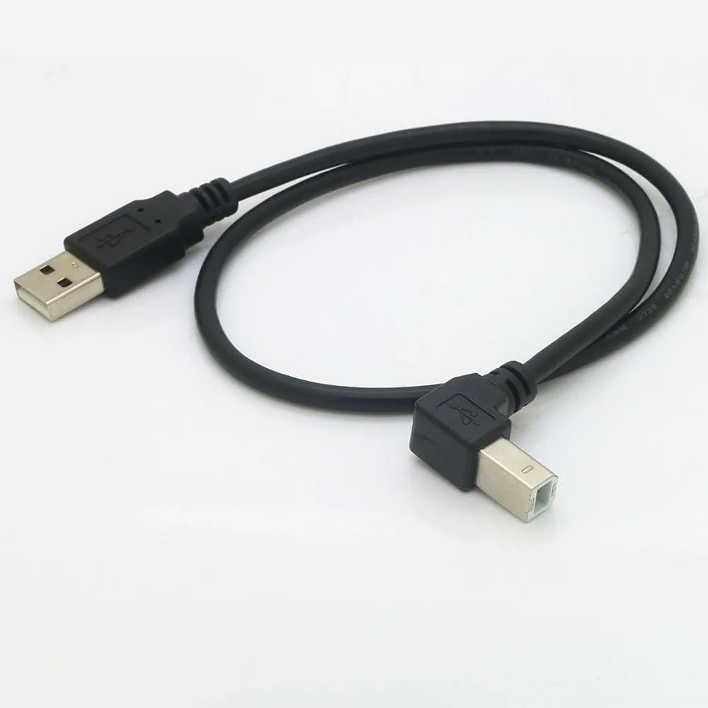 Vszerda Vszerda USB 2.0 A Male to B Male Right Angle Cable 19inch 480Mbps Down Angle — product photo