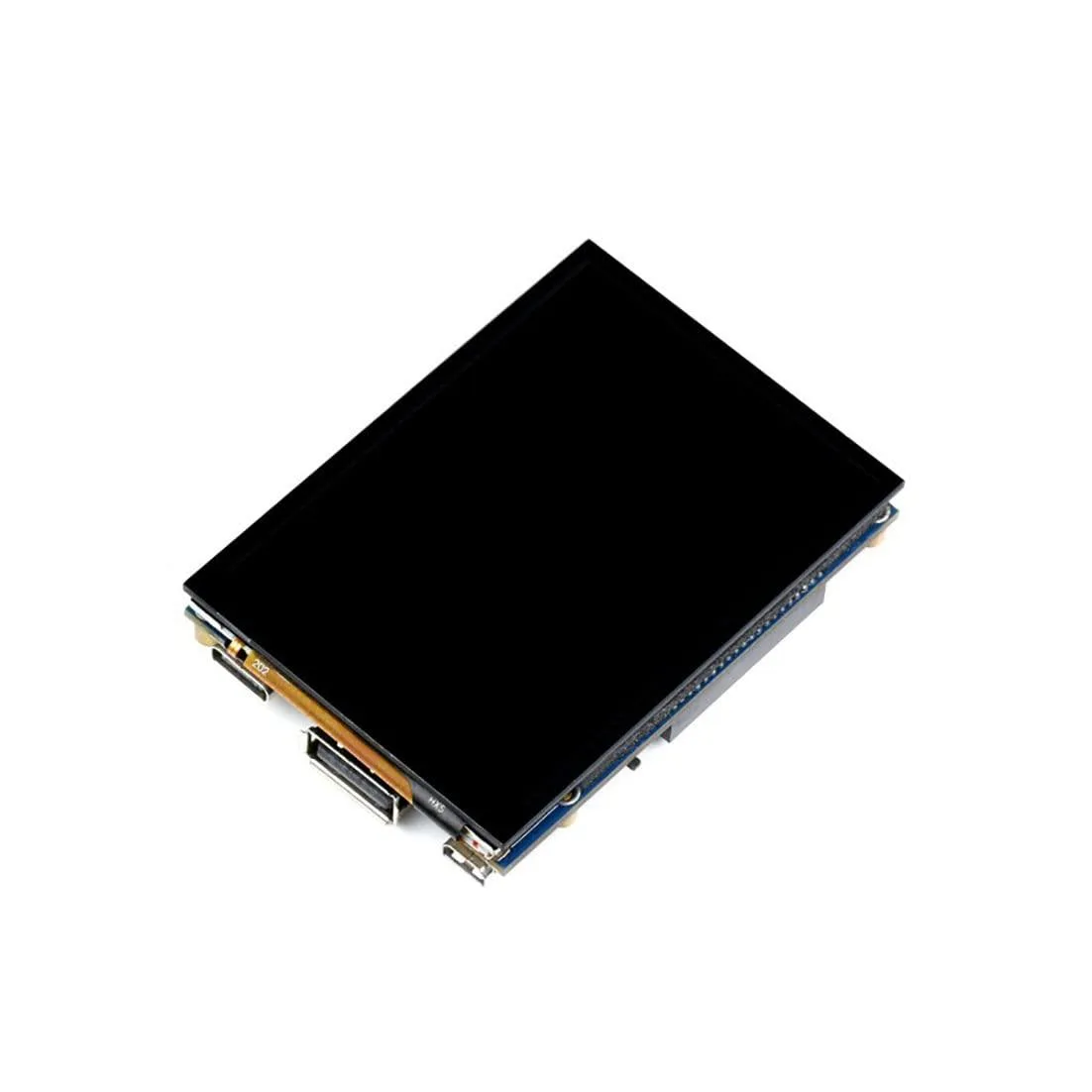 Small 2.8 inch touchscreen board with laminated glass display and USB 2.0 port