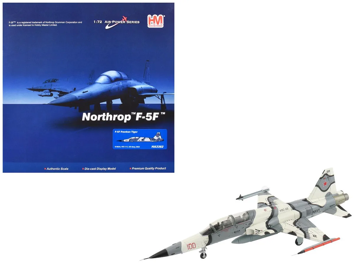 Hobby Master Hobby Master Northrop F-5F Tiger II "810834, Franken Tiger, VFC-111 Sundowners" 1/72 Diecast hobby collectible — product photo
