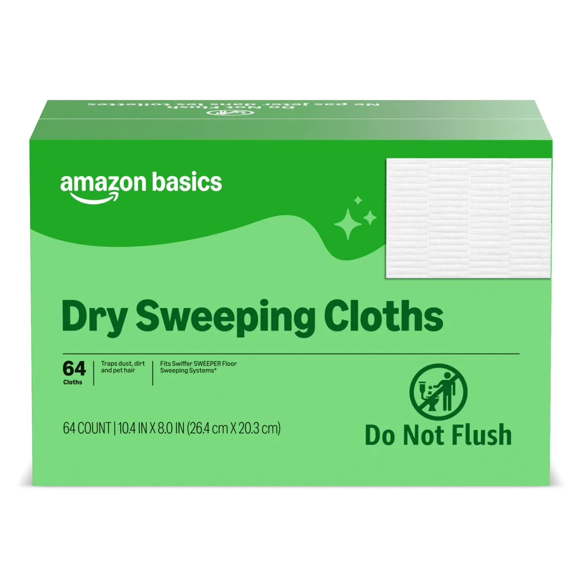 White rectangular quilted dry floor cloths in a pack of 64