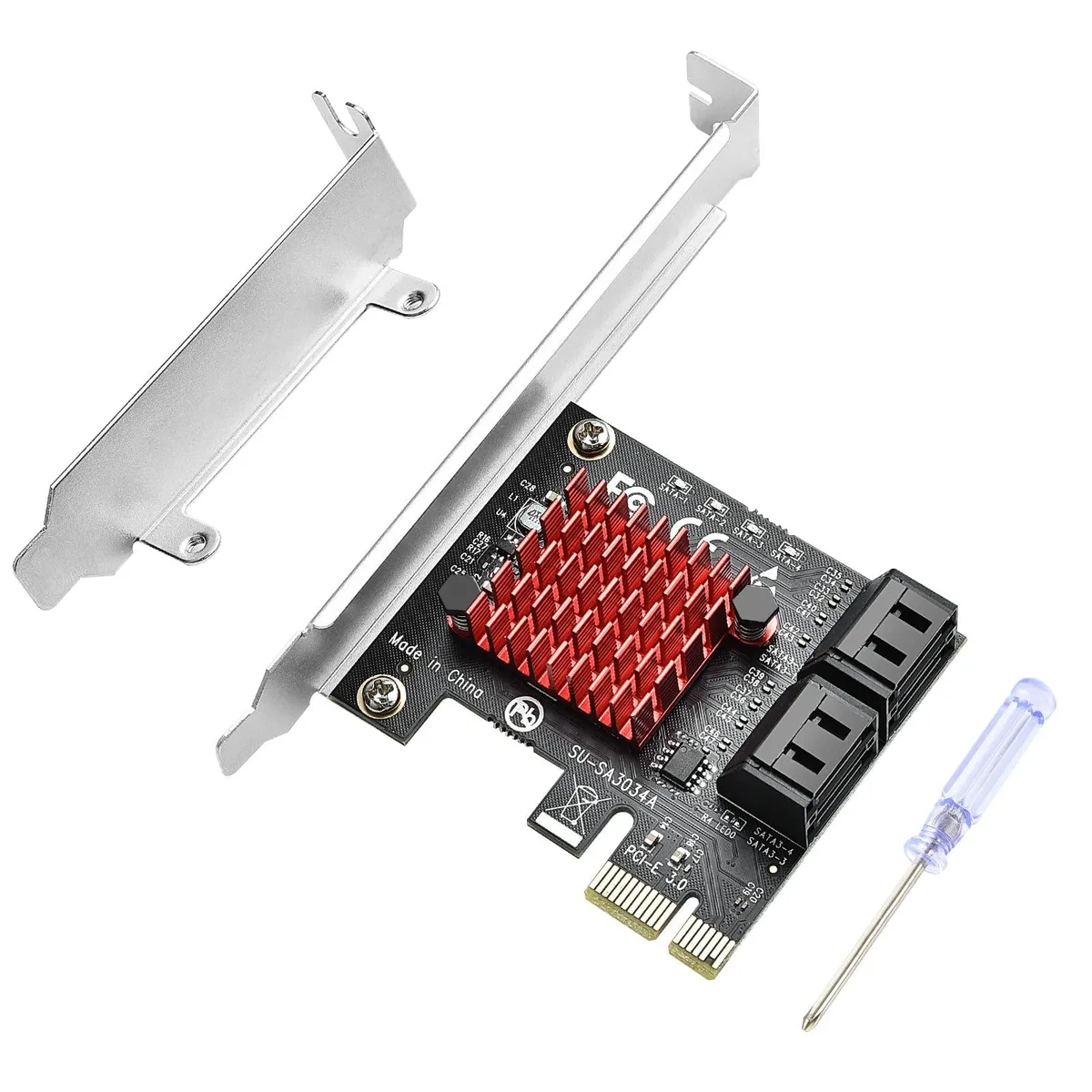 WRIARICH WRIARICH PCI-E to Storage Adapter 4 Ports SATA 3.0 6Gbps Low Profile Bracket — product photo