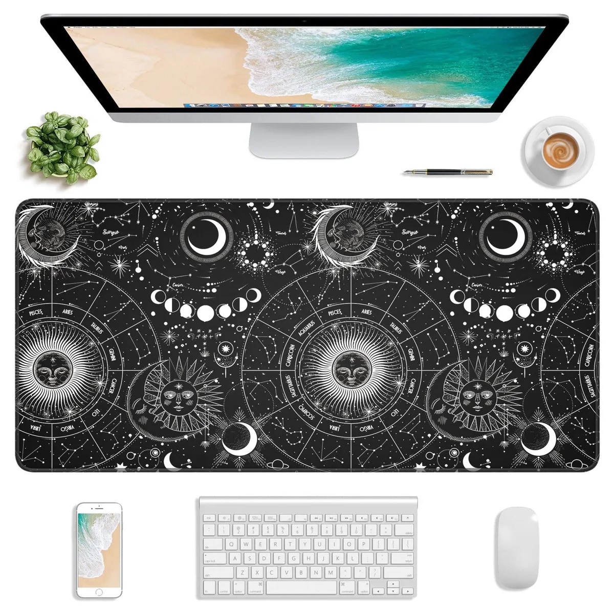 KEHIPI KEHIPI Extended Gaming Mouse Pad 30 x 14 Inch Sun Moon — product photo