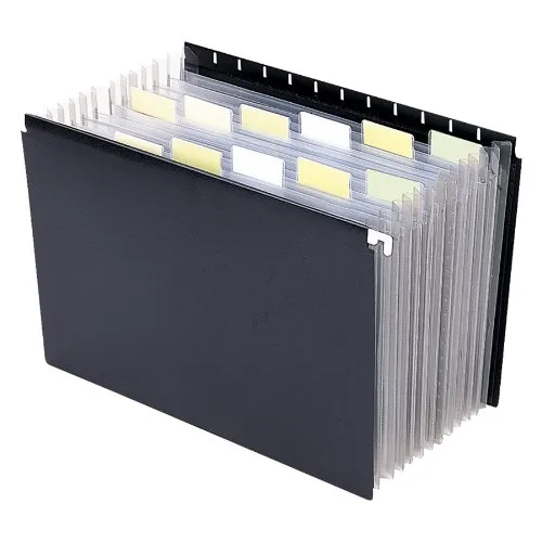 Smead Smead 65125 Portable Hanging Expanding File 13 Pocket 12 Divider Black accessory — product photo