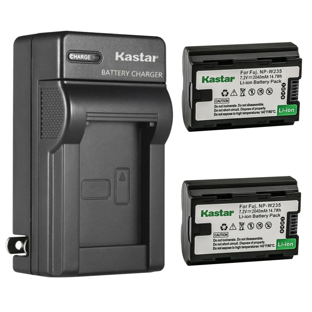 Kastar Kastar NP-W235 2-Pack Battery &amp; AC Wall Charger NPW235 BCW235 GFX 50S II — product photo